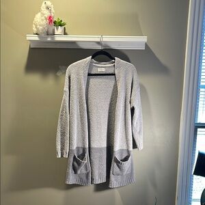 Thread & Supply Cozy Gray Cardigan with Open Front